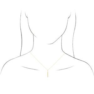 14K White 1/6 CTW Natural Diamond Vertical Bar 16-18" Necklace