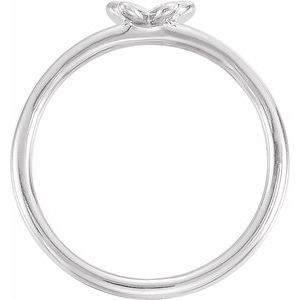 Sterling Silver .02 CTW Natural Diamond Butterfly Youth Ring