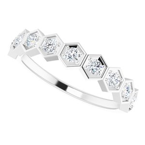 14K White 3/8 CTW Lab-Grown Diamond Stackable Ring