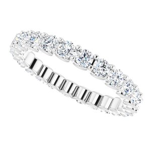 14K White 2.5 mm Round Forever One™ Moissanite Eternity Band Size 7