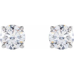 14K White 1 CTW Lab-Grown Diamond Stud Earrings
