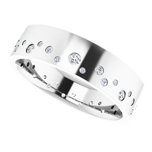 14K White 6 mm Round Mens Ring Mounting