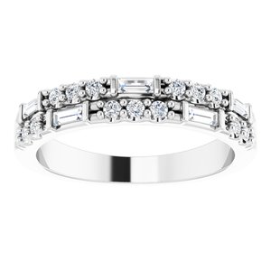14K White 1/3 CTW Natural Diamond Double-Row Anniversary Band