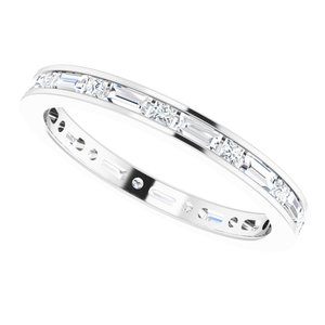 14K White 7/8 CTW Natural Diamond Eternity Band