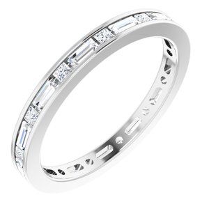 14K White 7/8 CTW Natural Diamond Eternity Band