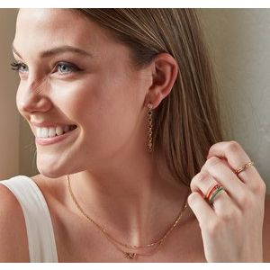 14K Yellow Natural Multi-Gemstone & 1/2 CTW Natural Diamond Rainbow Earrings