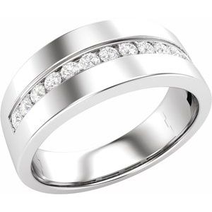 14K White 1/2 CTW Lab-Grown Diamond Channel-Set Band