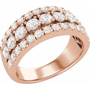 14K Rose 1 1/2 CTW Lab-Grown Diamond Anniversary Band
