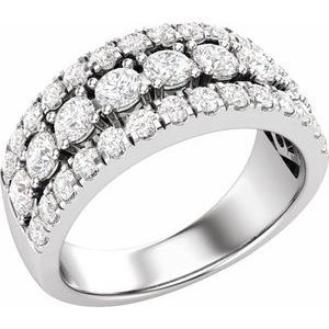 14K White 1 1/2 CTW Lab-Grown Diamond Anniversary Band