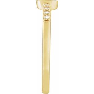 14K Yellow .07 CTW Natural Diamond Engravable Signet Ring