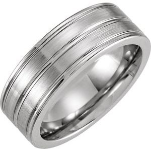 Cobalt 8 mm Grooved Band Size 8.5