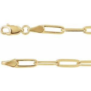 14K Yellow 3.85 mm Elongated Link Cable 16" Chain