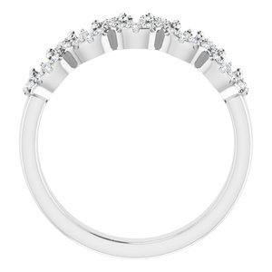14K White 3 mm Round 1/5 CTW Natural Diamond Semi-Set Anniversary Band