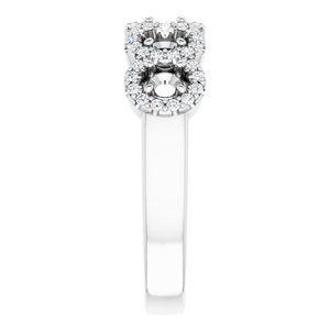 14K White 3 mm Round 1/5 CTW Natural Diamond Semi-Set Anniversary Band