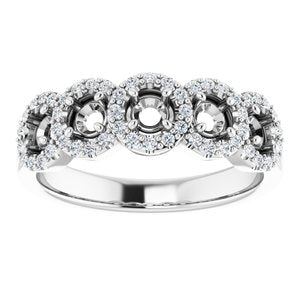 14K White 3 mm Round 1/5 CTW Natural Diamond Semi-Set Anniversary Band