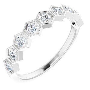 14K White 3/8 CTW Lab-Grown Diamond Stackable Ring