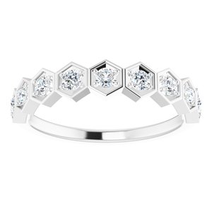 14K White 3/8 CTW Lab-Grown Diamond Stackable Ring