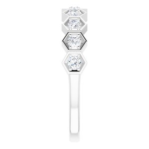 14K White 3/8 CTW Lab-Grown Diamond Stackable Ring