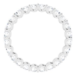 14K White 2.5 mm Round Forever One™ Moissanite Eternity Band Size 7