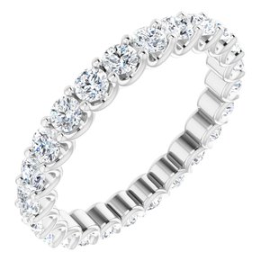 14K White 2.5 mm Round Forever One™ Moissanite Eternity Band Size 7