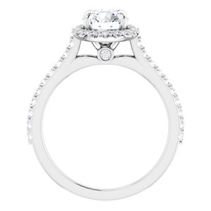 14K White 6.5 mm Round Forever One™ Colorless Lab-Grown Moissanite & 1/3 CTW Natural Diamond Engagement Ring