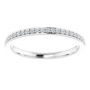 Platinum  1/8 CTW Natural Diamond Matching Band