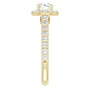 14K Yellow 6.5 mm Forever One™ Near Colorless Lab-Grown Moissanite & 7/8 CTW Natural Diamond Engagement Ring