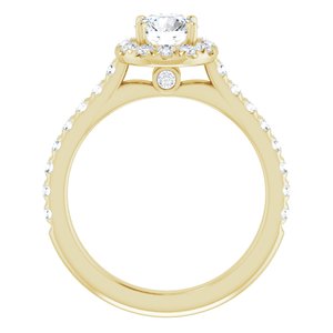 14K Yellow 6.5 mm Forever One™ Near Colorless Lab-Grown Moissanite & 7/8 CTW Natural Diamond Engagement Ring