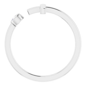 14K White .06 CTW Natural Diamond Negative Space Cross Ring