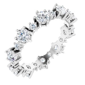 14K White 2 CTW Lab-Grown Diamond Eternity Band Size 7