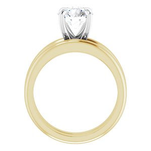 14K Yellow/White 7.4 mm Round Solitaire Engagement Ring Mounting