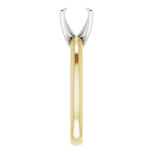 14K Yellow/White 7.4 mm Round Solitaire Engagement Ring Mounting