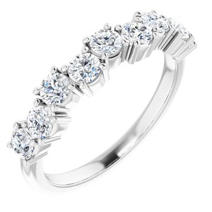 14K White 9/10 CTW Lab-Grown Diamond Anniversary Band