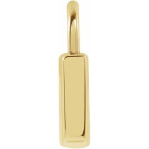 14K Yellow 12.02x8 mm Engravable Lock Pendant