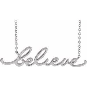 14K White Believe 18" Necklace
