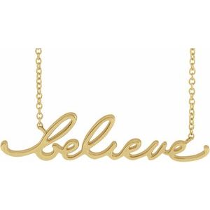 14K Yellow Believe 18" Necklace