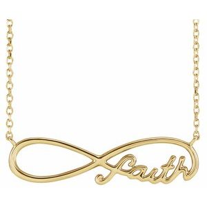 14K Yellow Faith Infinity 18" Necklace