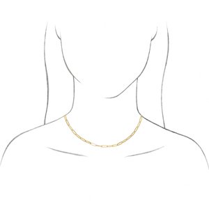 14K Yellow 3.85 mm Elongated Link Cable 16" Chain