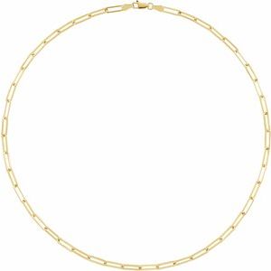 14K Yellow 3.85 mm Elongated Link Cable 16" Chain