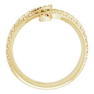 14K Yellow Natural Mozambique Garnet Snake Ring