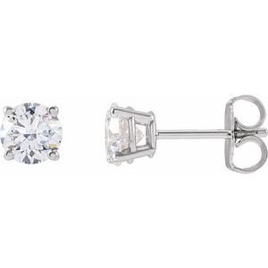 14K White 1 CTW Lab-Grown Diamond Stud Earrings