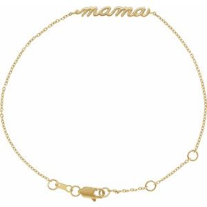 14K Yellow Mama 6 1/2-7 1/2" Bracelet