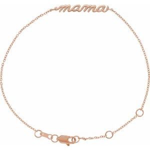 14K Rose Mama 6 1/2-7 1/2" Bracelet