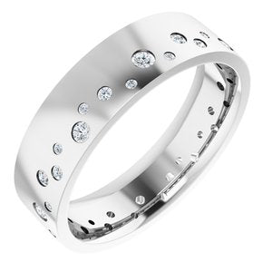 14K White 6 mm Round Mens Ring Mounting