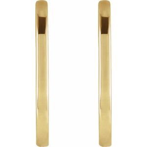 14K Yellow 20 mm Elongated Oval Huggie Hoop Earrings