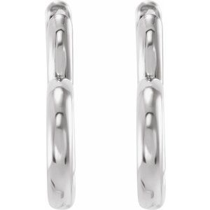 Platinum Hinged Heart Huggie Earrings